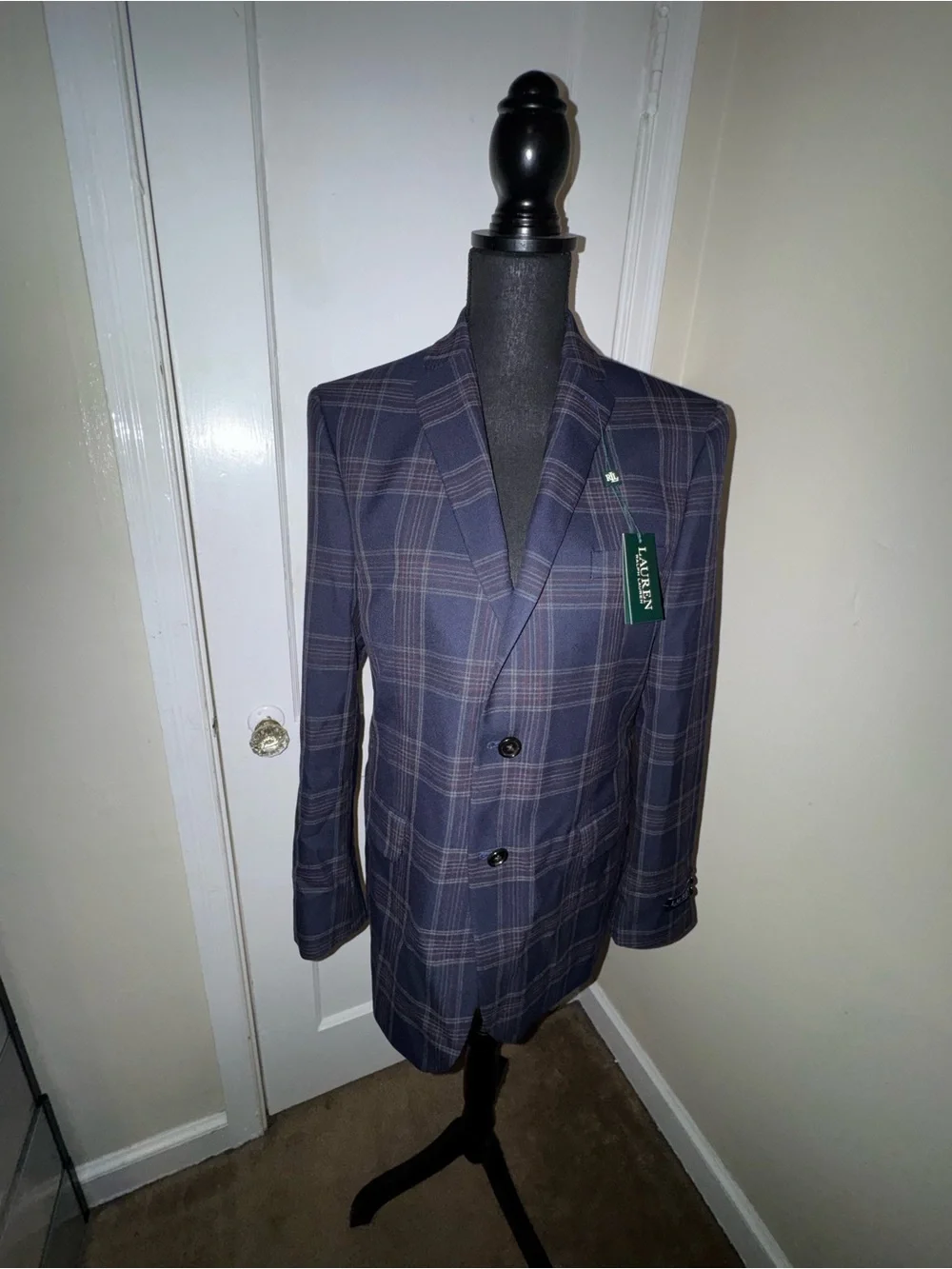 Ralph Lauren Men's Navy Plaid Sport Coat